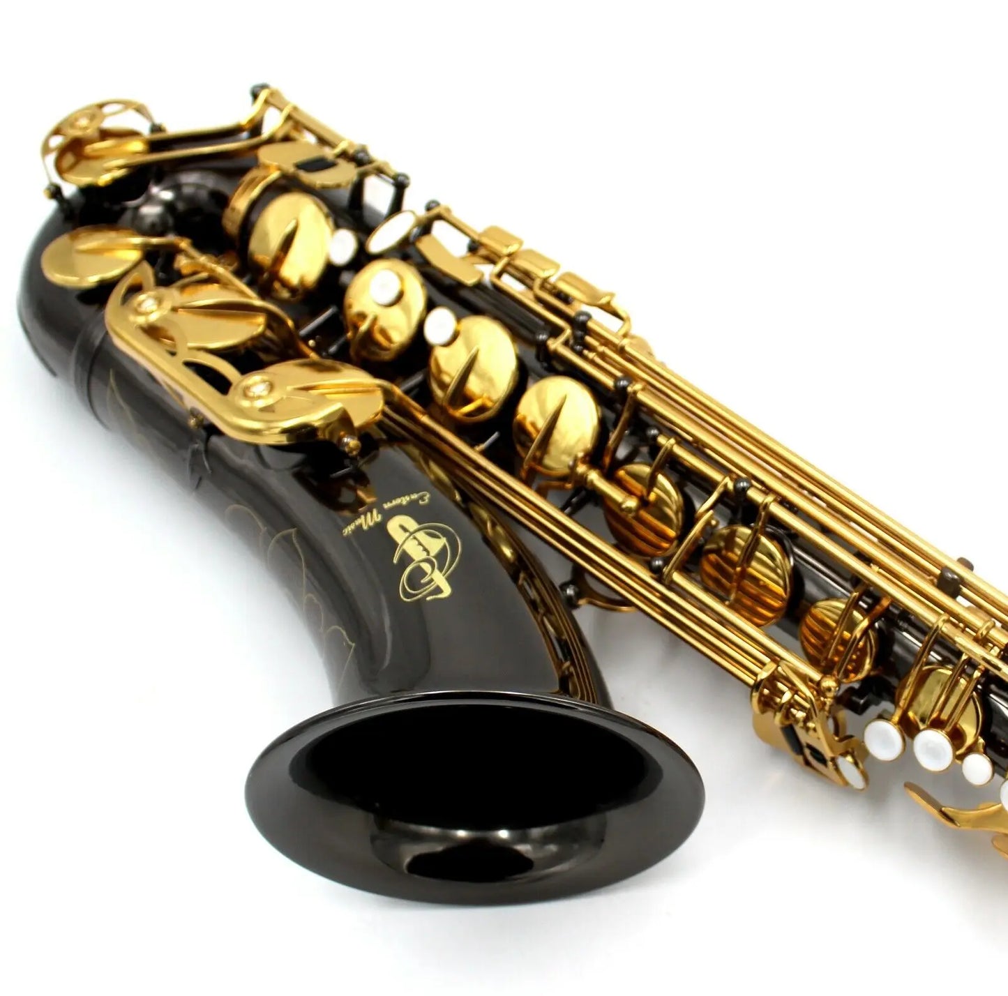 Eastern Music B flat pro use shiny black nickel plated gold key tenor saxophone