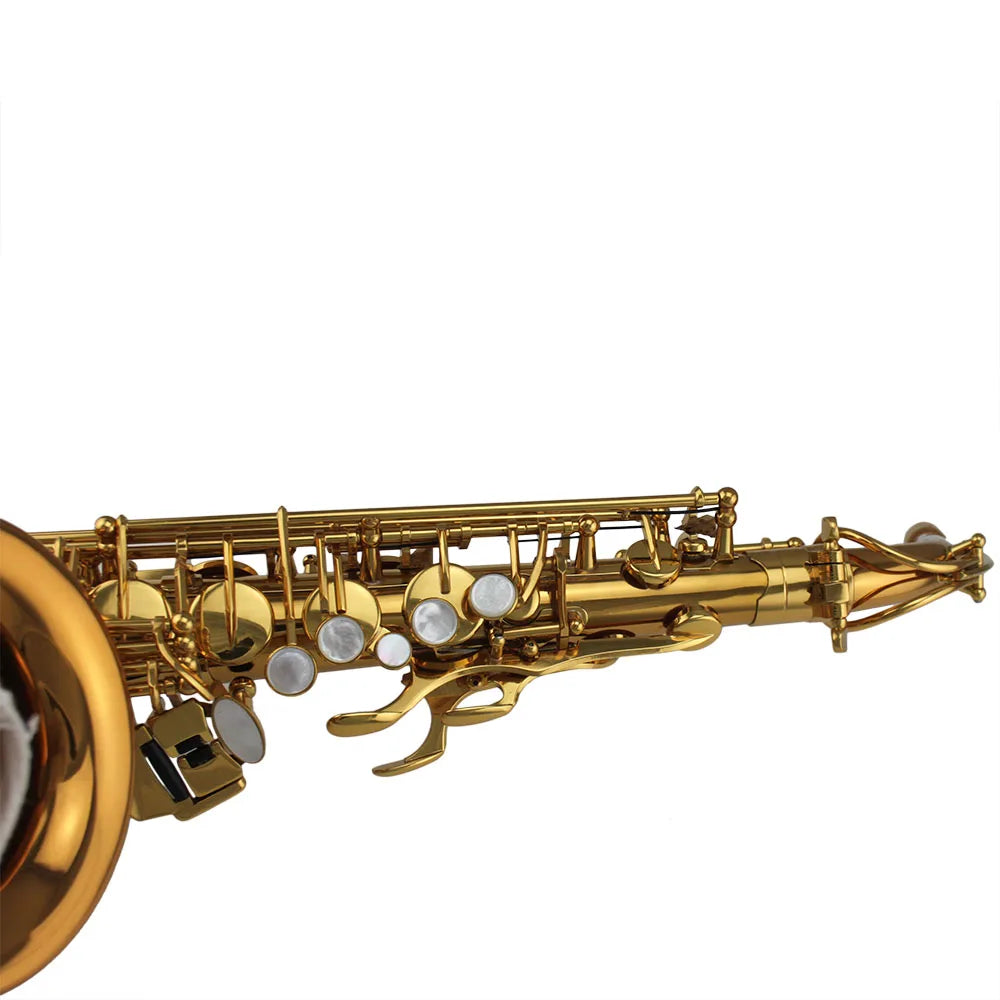 Eastern music gold lacquer gold brass bronze alto saxophone alto sax Mark VI type with high grade PC case