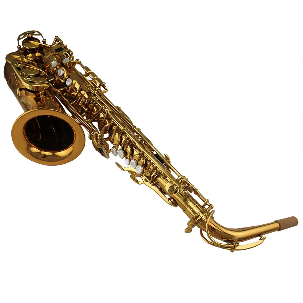 Eastern music gold lacquer gold brass bronze alto saxophone alto sax Mark VI type with high grade PC case