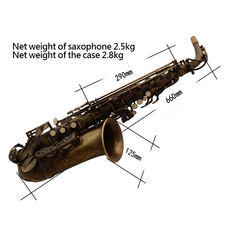 Eb Antique Brass Alto Saxophone Professional Saxophone SAX