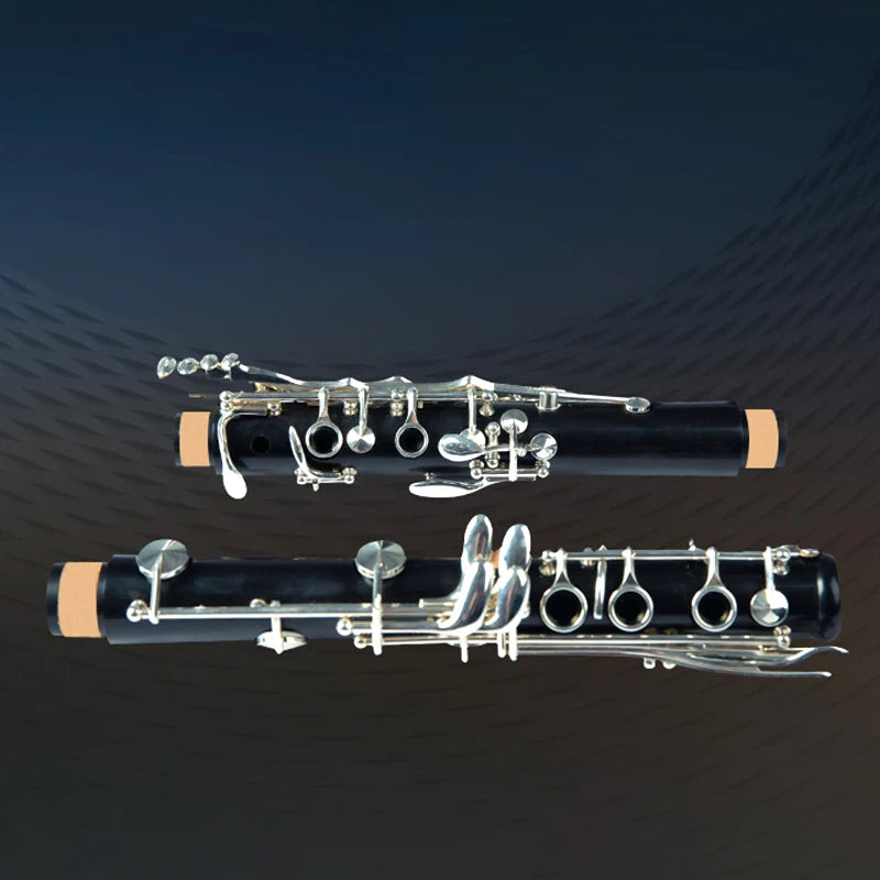 MMOOKA Ebony Clarinet Black Woodwind A Tone 18 Keys Wood Professional Clarinet Musical Instruments with Leather Case Nickel Silver Key