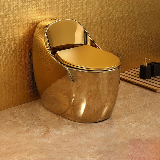 Egg shaped toilet, egg shaped toilet, European style gold-plated toilet, colored toilet, Tu Hao Jin
