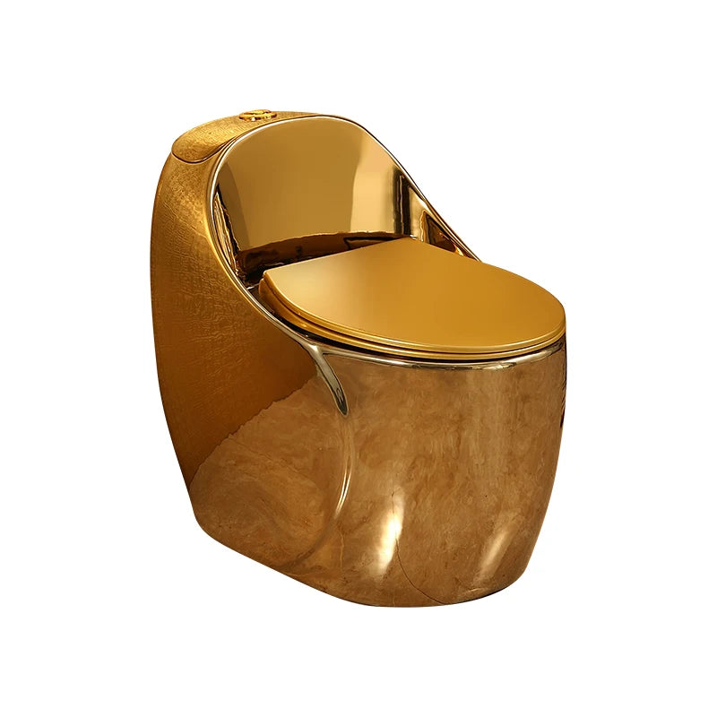 Egg shaped toilet, egg shaped toilet, European style gold-plated toilet, colored toilet, Tu Hao Jin