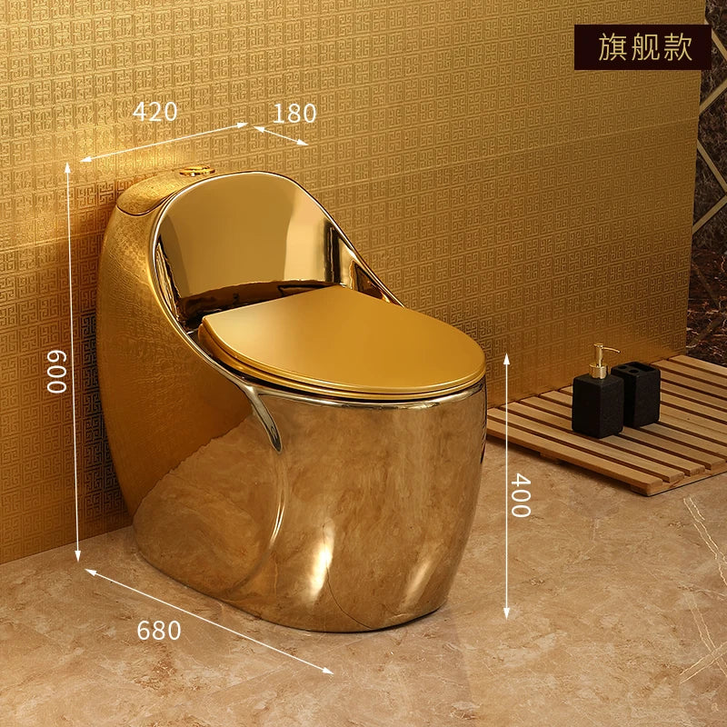 Egg shaped toilet, egg shaped toilet, European style gold-plated toilet, colored toilet, Tu Hao Jin