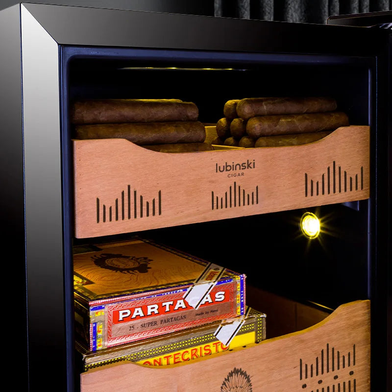 Electric Cigar Humidor Control Humidity Temperature Cedar Wood Cigar Humidor Large Capacity Cigar Tea Wine Cooler Refrigerator