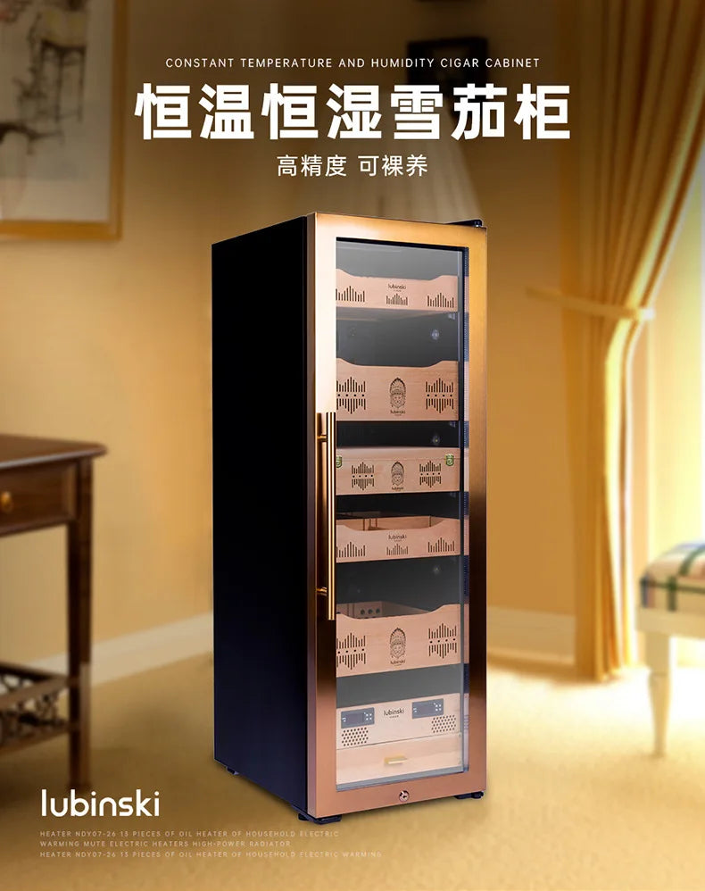Electric Cigar Humidor Control Humidity Temperature Cedar Wood Cigar Humidor Large Capacity Cigar Tea Wine Cooler Refrigerator