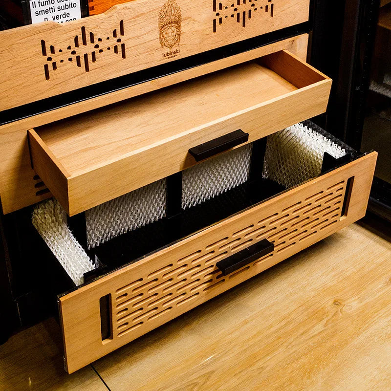 Electric Cigar Humidor Large Capacity Cedar Wood Cigar Humidor Cabinet Wine Tea Cooler Refrigerator Control Temperature Humidity