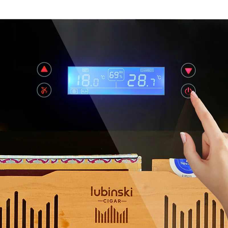 Electric Cigar Humidor Large Capacity Cedar Wood Cigar Humidor Cabinet Wine Tea Cooler Refrigerator Control Temperature Humidity