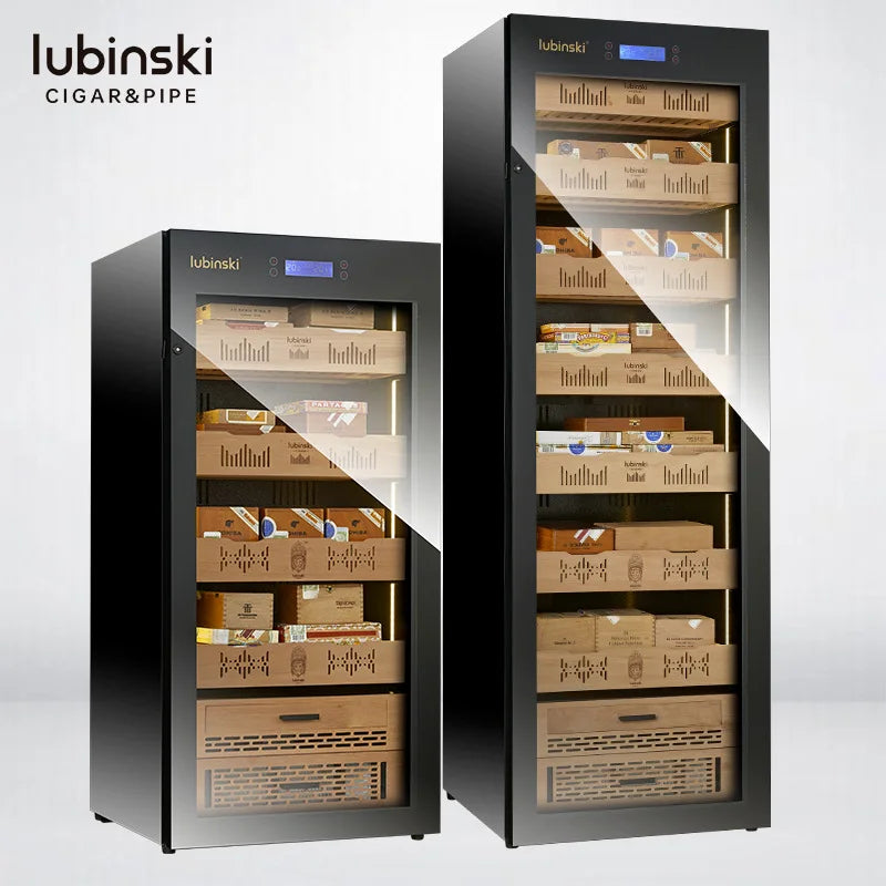 Electric Cigar Humidor Large Capacity Cedar Wood Cigar Humidor Cabinet Wine Tea Cooler Refrigerator Control Temperature Humidity