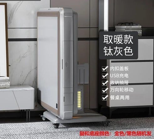 Electric Double Drive Mute Mahjong Machine Automatic Dining Table Dual-Use Roller Coaster Heating Folding Mahjong Table