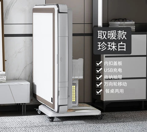 Electric Double Drive Mute Mahjong Machine Automatic Dining Table Dual-Use Roller Coaster Heating Folding Mahjong Table