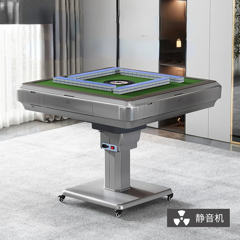 Electric Double Drive Mute Mahjong Machine Automatic Dining Table Dual-Use Roller Coaster Heating Folding Mahjong Table