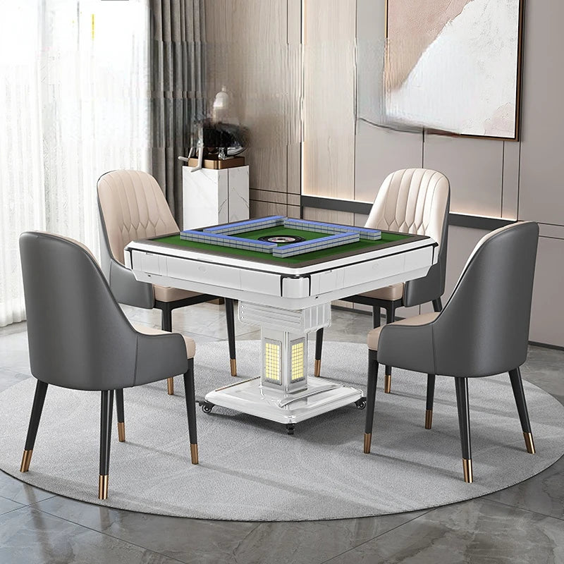 Electric Double Drive Mute Mahjong Machine Automatic Dining Table Dual-Use Roller Coaster Heating Folding Mahjong Table