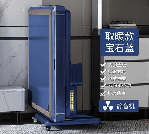 Electric Double Drive Mute Mahjong Machine Automatic Dining Table Dual-Use Roller Coaster Heating Folding Mahjong Table