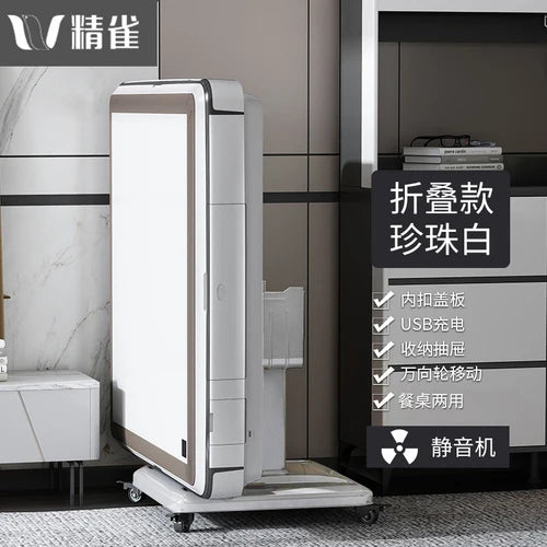 Electric Double Drive Mute Mahjong Machine Automatic Dining Table Dual-Use Roller Coaster Heating Folding Mahjong Table