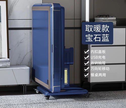 Electric Double Drive Mute Mahjong Machine Automatic Dining Table Dual-Use Roller Coaster Heating Folding Mahjong Table