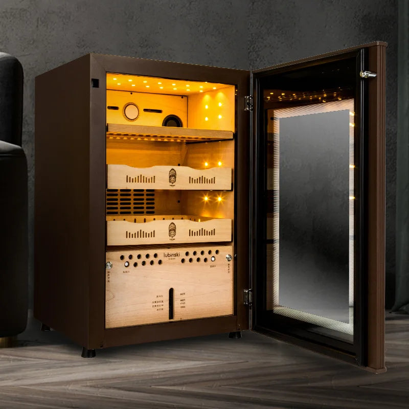 Electric Humidor Fit For 400 pcs Cigar Cigar Humidor Cooler Refrigerator Wine Tea WIFI Energy Saving Fresh Air Fingerprint Lock