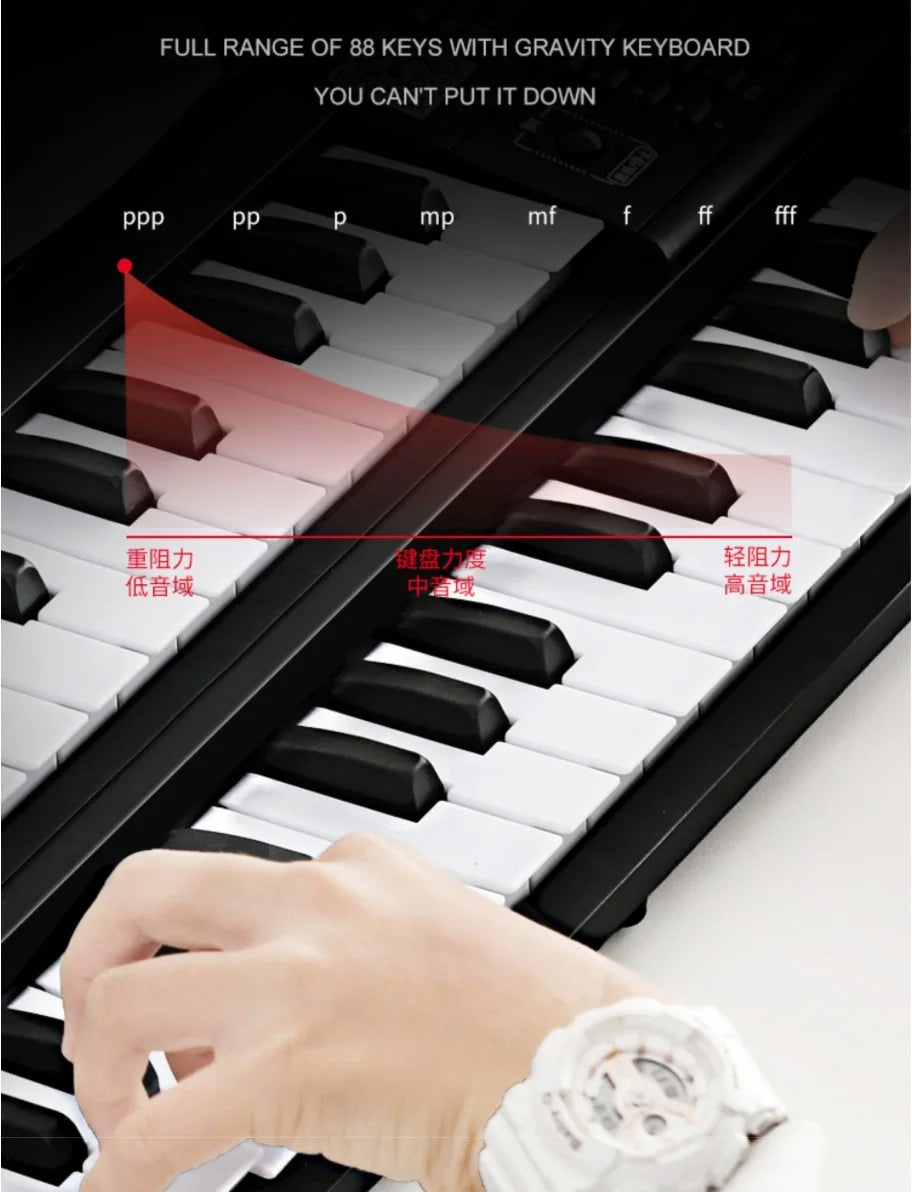 Electric piano Double row keys 88 key portable keyboard instrument