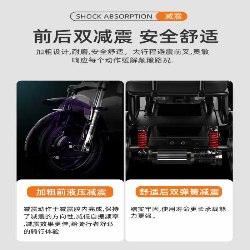 Electric tricycle, small household elderly transportation vehicle, adult and female pick-up and drop off for children, fashionab