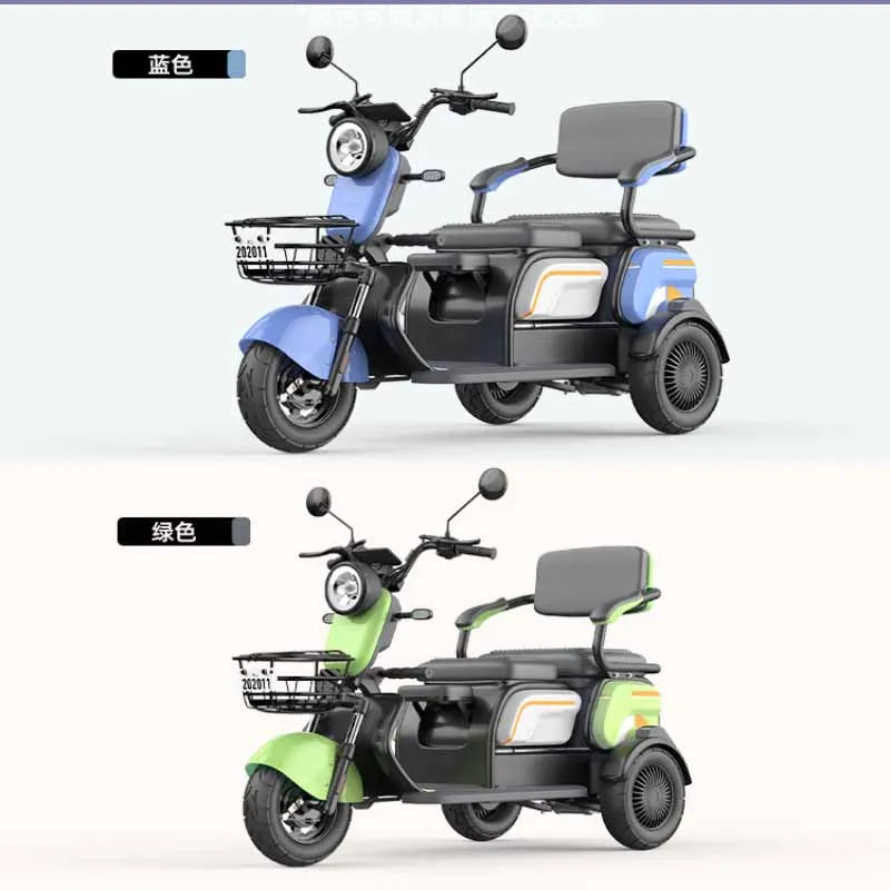 Electric tricycle, small household elderly transportation vehicle, adult and female pick-up and drop off for children, fashionab