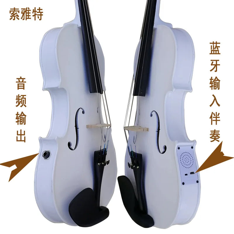 Electronic violin majors play stringed instruments