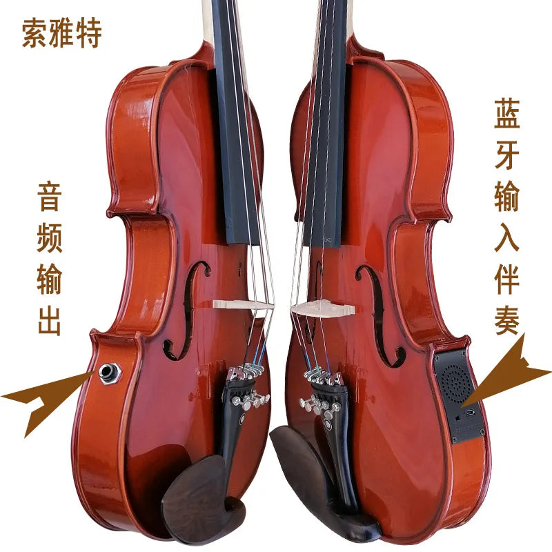 Electronic violin majors play stringed instruments