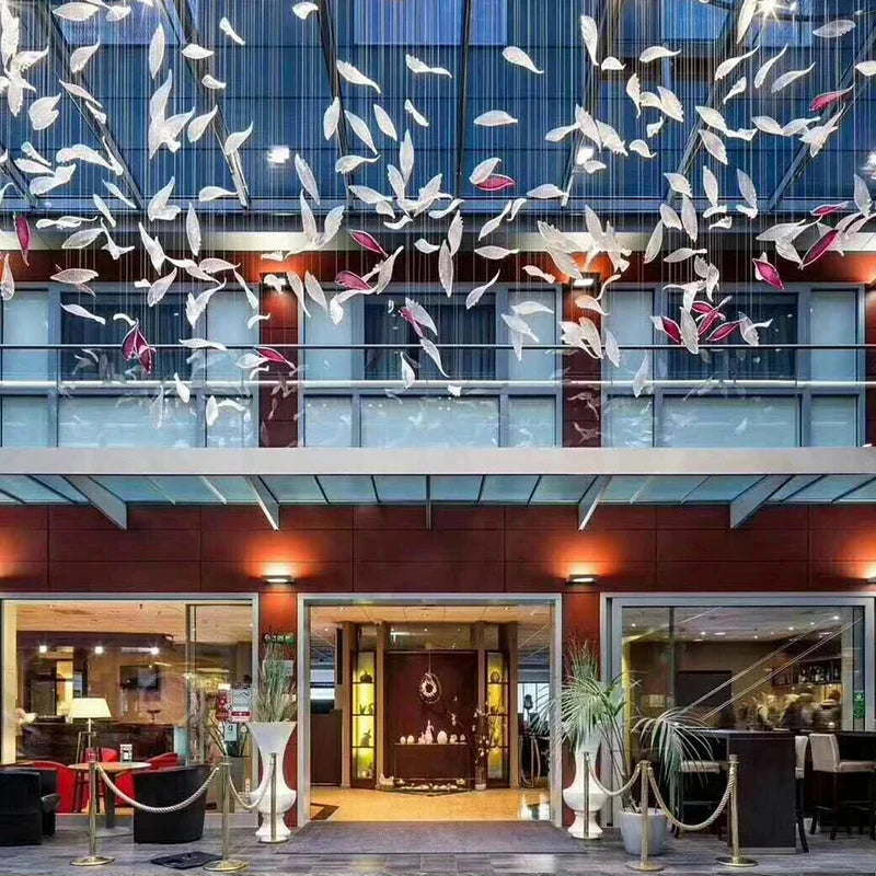 Engineering custom hotel crystal glass lamp large sales department ballroom special ceiling lamp villa living room chandelier