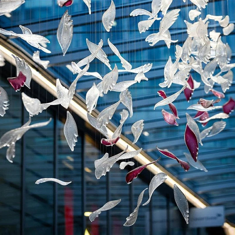 Engineering custom hotel crystal glass lamp large sales department ballroom special ceiling lamp villa living room chandelier