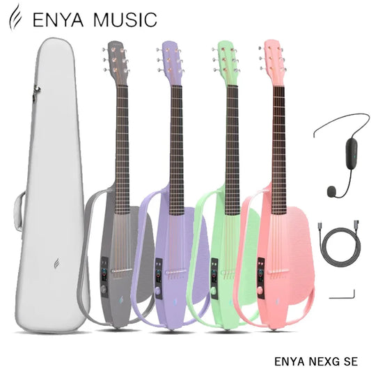 Enya Acoustic Electric Carbon Fiber Travel Guitar NEXG SE Smart Guitarra for Adults with 30W Wireless Speaker, Thickened Gig Bag