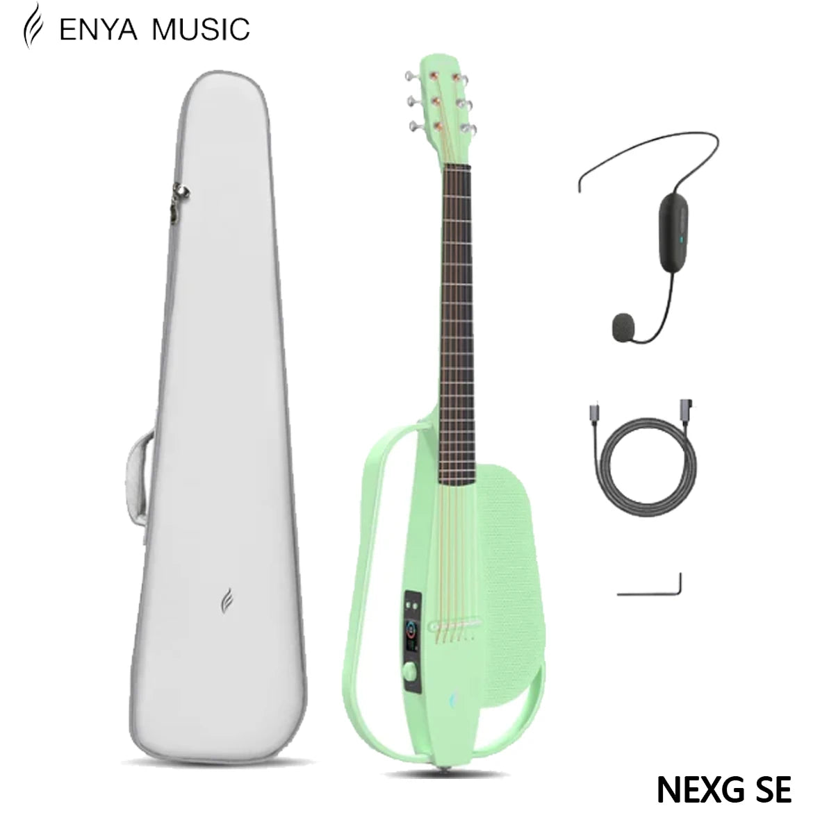 Enya Acoustic Electric Carbon Fiber Travel Guitar NEXG SE Smart Guitarra for Adults with 30W Wireless Speaker, Thickened Gig Bag