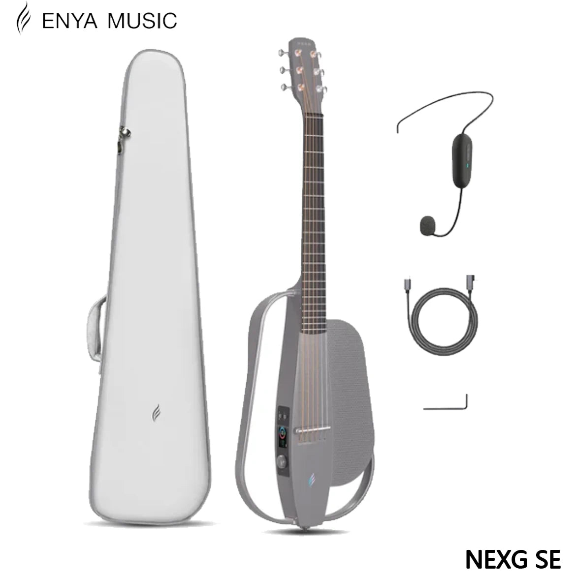 Enya Acoustic Electric Carbon Fiber Travel Guitar NEXG SE Smart Guitarra for Adults with 30W Wireless Speaker, Thickened Gig Bag