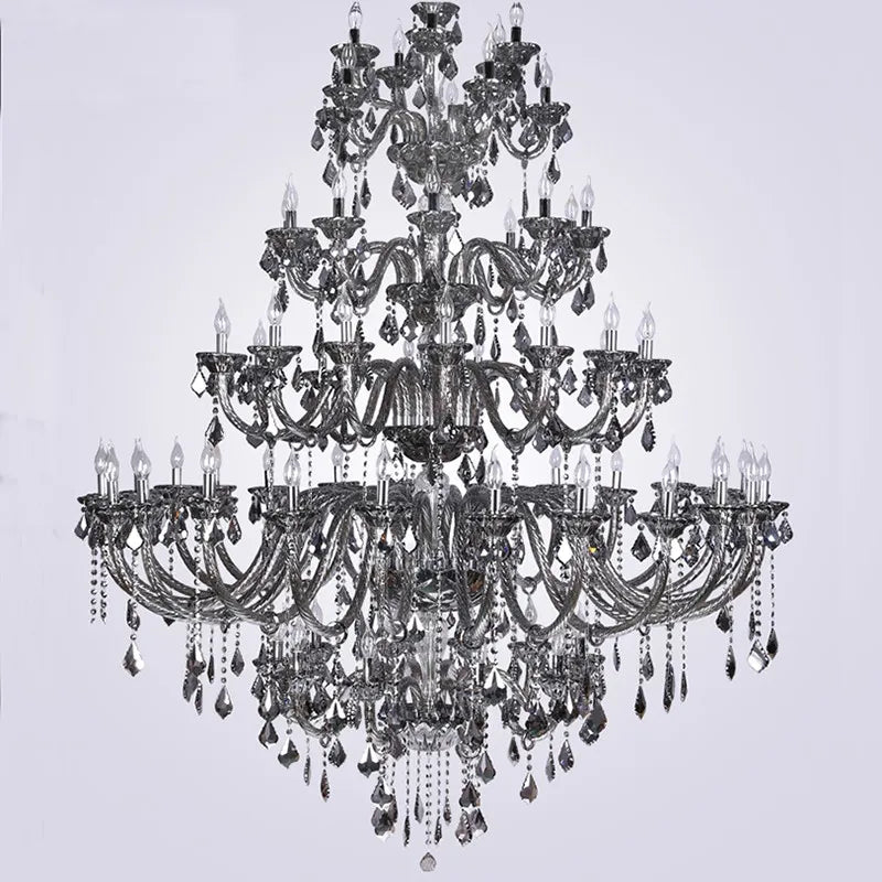 European Villa Hotel Lobby Crystal Chandeliers Retro Building Middle Floor Lighting Highend Club Staircase Engineering Lamps