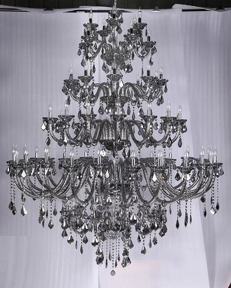 European Villa Hotel Lobby Crystal Chandeliers Retro Building Middle Floor Lighting Highend Club Staircase Engineering Lamps