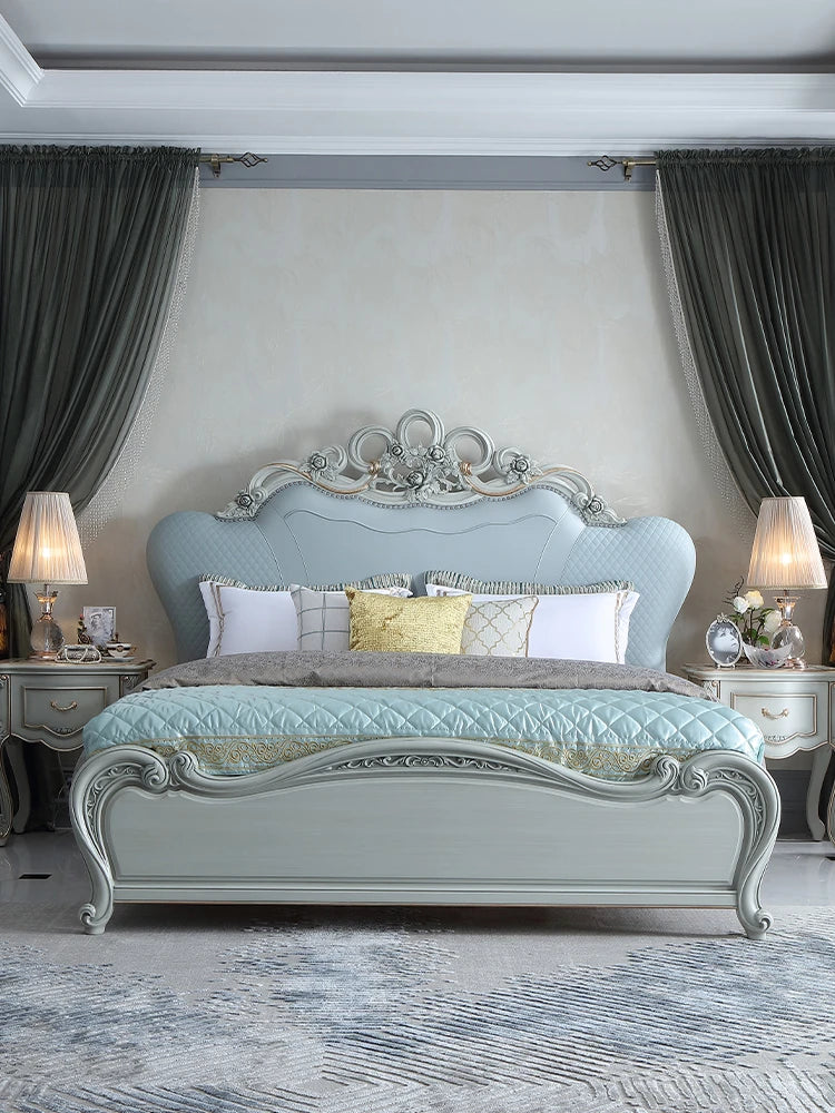 European carved solid wood 1.8m Princess bedroom American wedding bed double bed