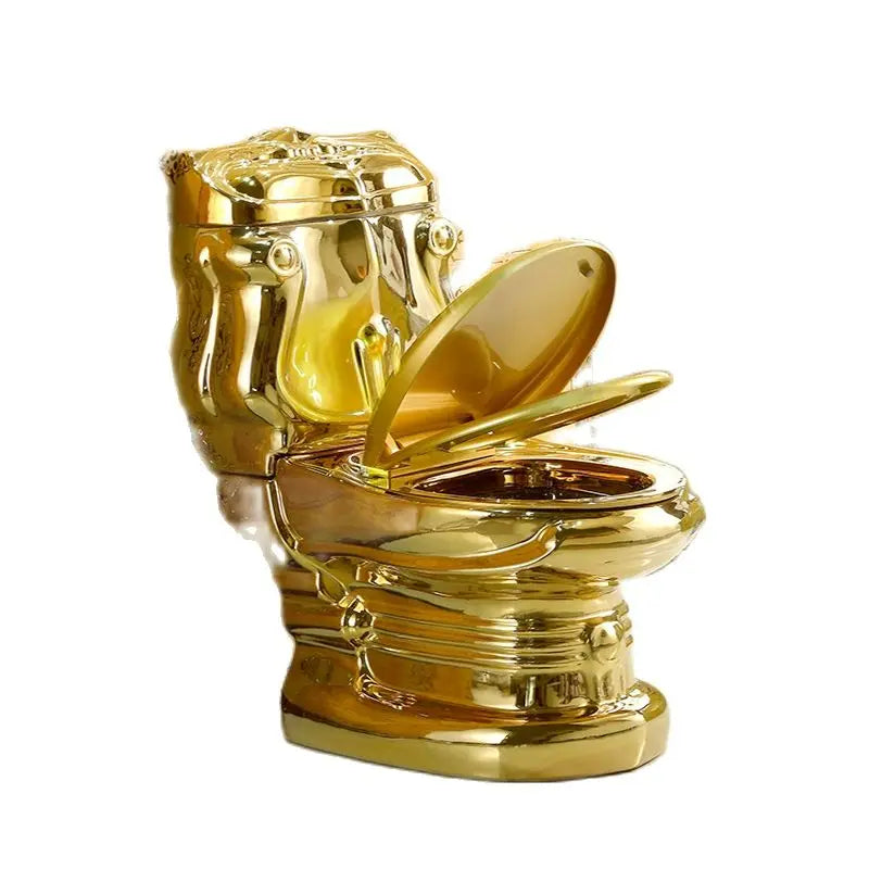 European golden toilet retro hotel color toilet embossed split toilet color gold toilet