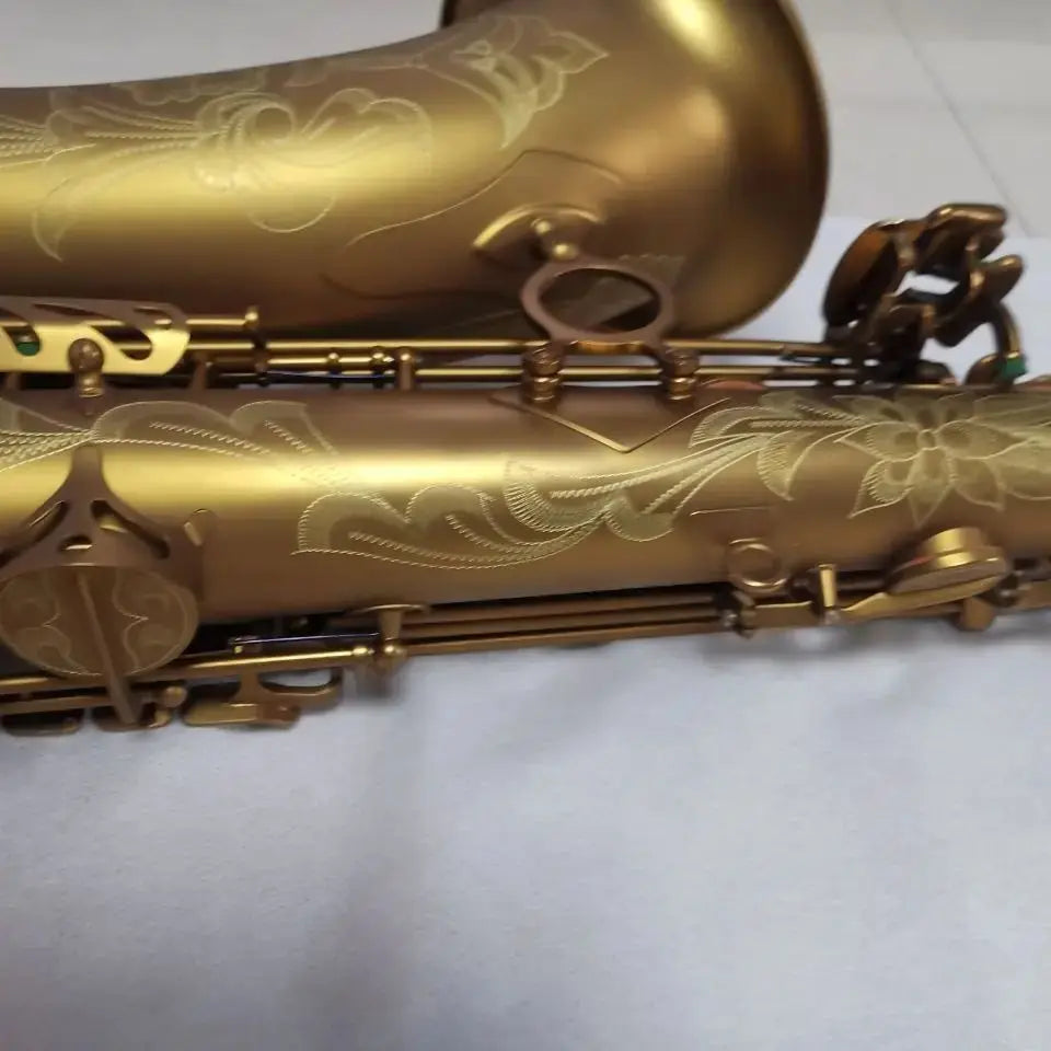 MMOOKA European high-end brown Bb Tenor saxophone drop B tone retro frosted gold-plated professional tenor sax instrument customization