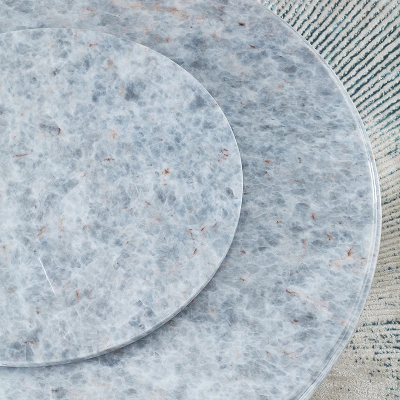European marble countertop 1.4M round dining table small apartment with turntable dining table
