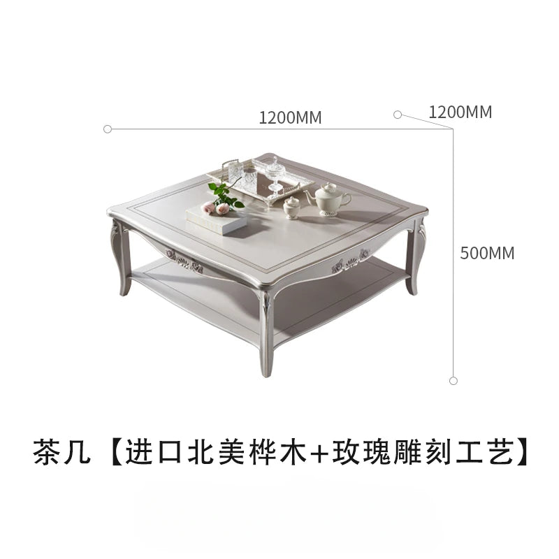 European retro solid wood fabric sofa zipper carved classical villa sofa