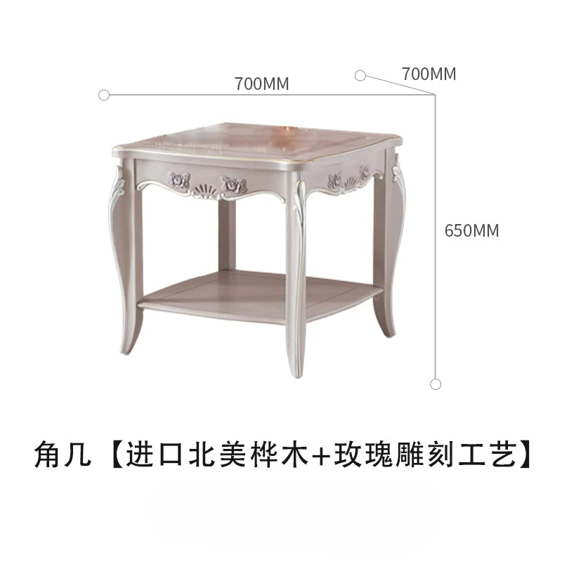 European retro solid wood fabric sofa zipper carved classical villa sofa