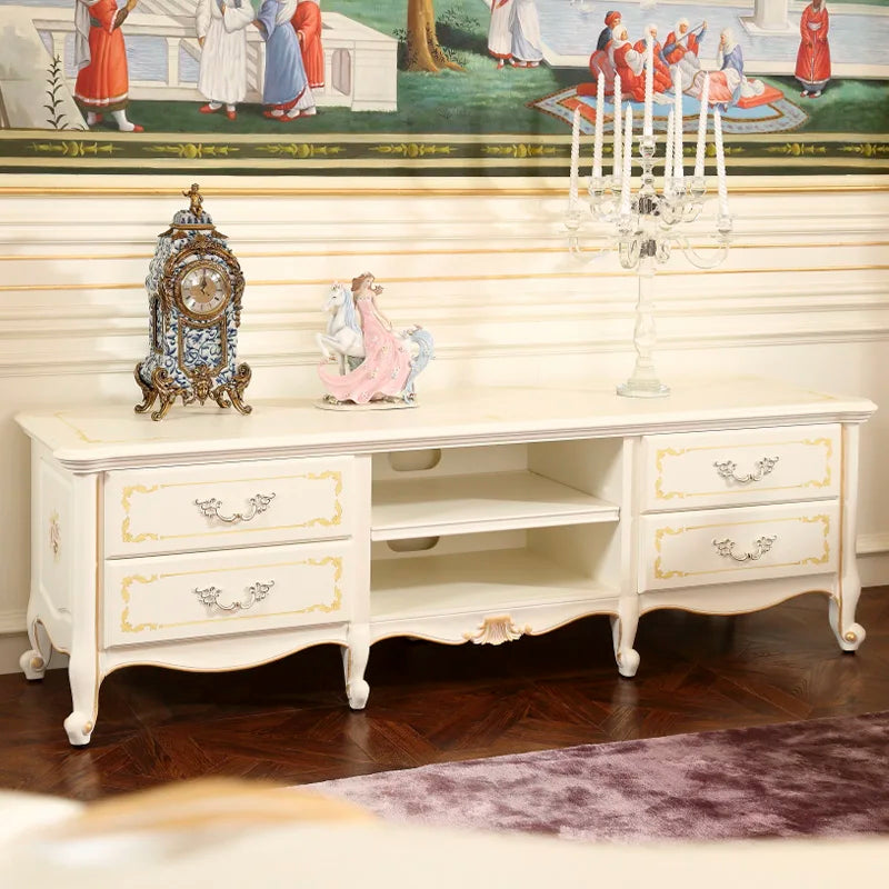 European solid wood TV cabinet French court luxury locker carved wine cabinet villa furniture customization