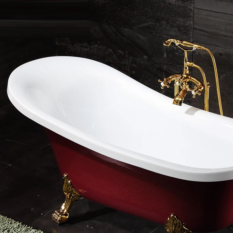 European-style adult acrylic free-standing household chaise longue double-layer thermal insulation small tub bathtub SPA bathtub