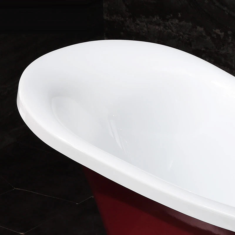 European-style adult acrylic free-standing household chaise longue double-layer thermal insulation small tub bathtub SPA bathtub