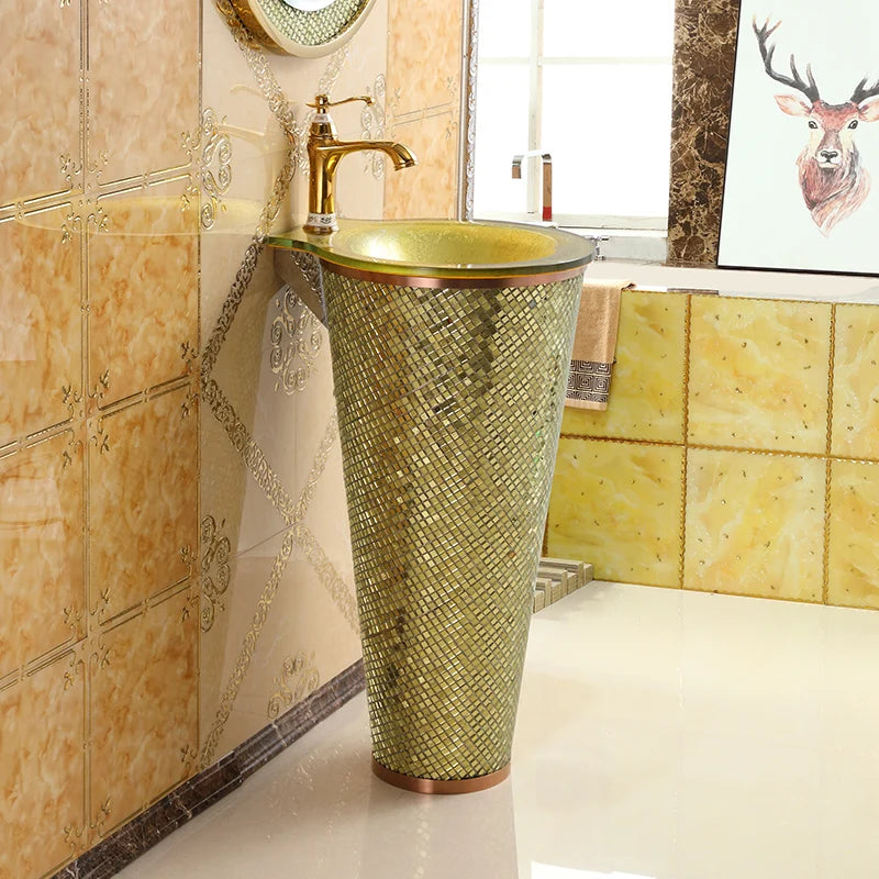 European-style bar column basin column-type washbasin toilet vertical integrated washbasin floor-mounted washbasin