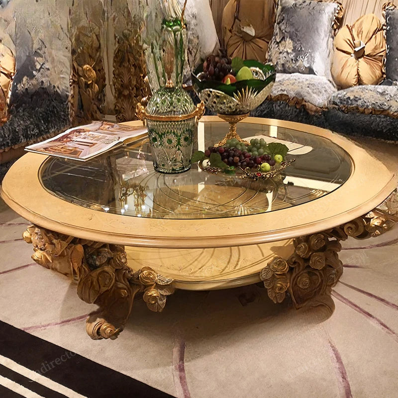 European-style fabric sofa 123 combination French palace solid wood rose carved luxury villa living room custom furniture