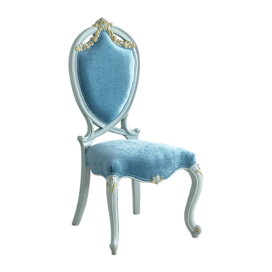 European-style small-sized dining table and chair carved back chair made of solid wood fabric