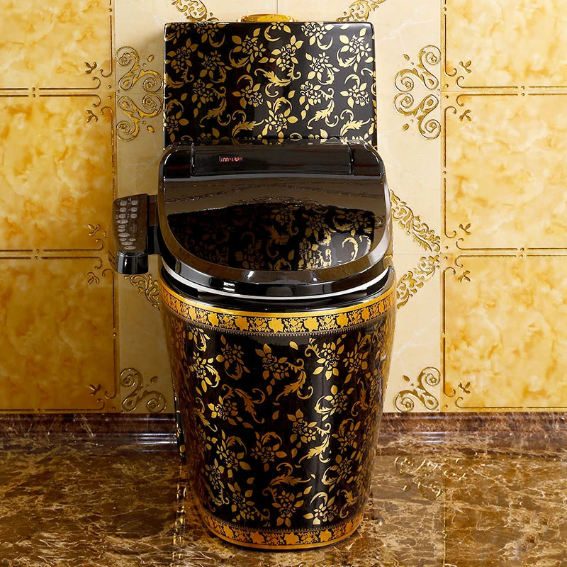 European-style smart golden toilet retro black toilet toilet automatic drying instant hot toilet