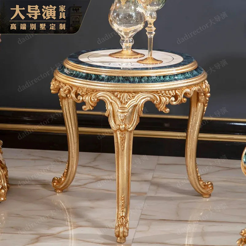 European style solid wood carved sofa combination fabric luxury French palace villa living room furniture customization