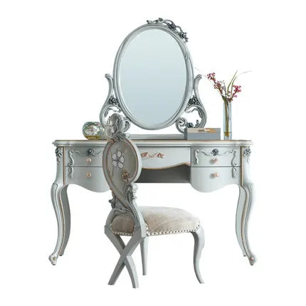 European-style solid wood dressing table master bedroom relief dressing table makeup mirror combination outfit