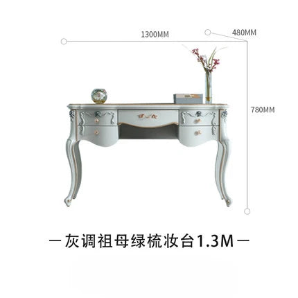European-style solid wood dressing table master bedroom relief dressing table makeup mirror combination outfit