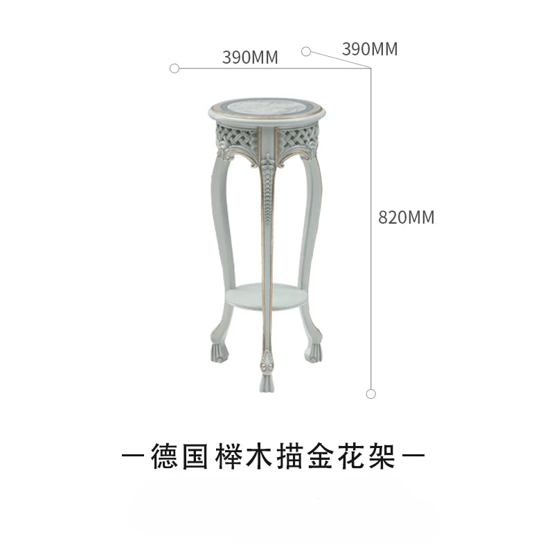 European-style solid wood flower rack small living room shelf flowerpot hanger